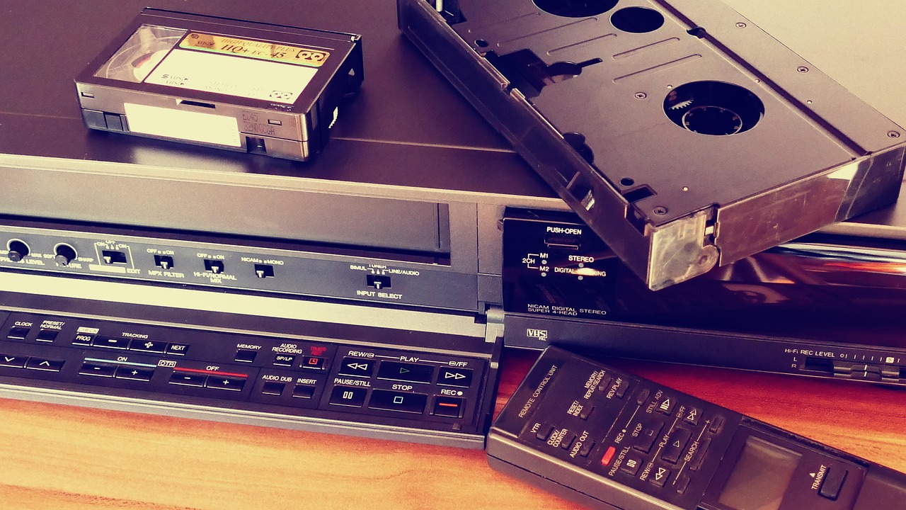 VCR and VHS tape shown